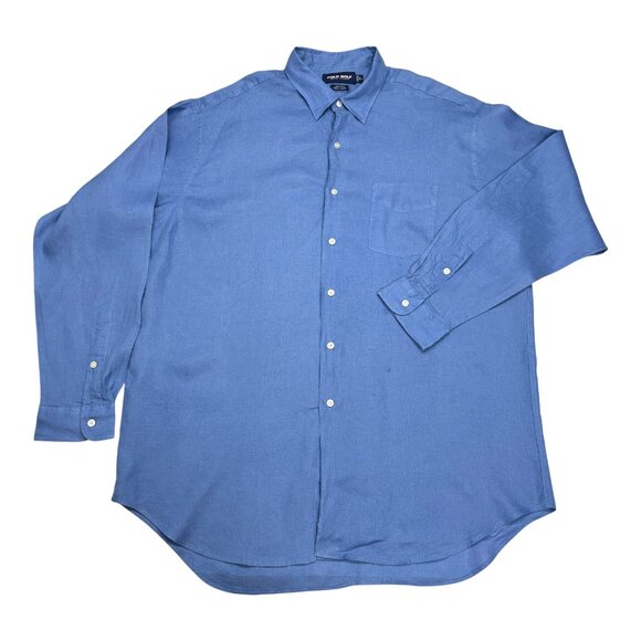 Polo Golf Ralph Lauren Driver Kashmir Blue Linen Button Down Shirt - Picture 9 of 9